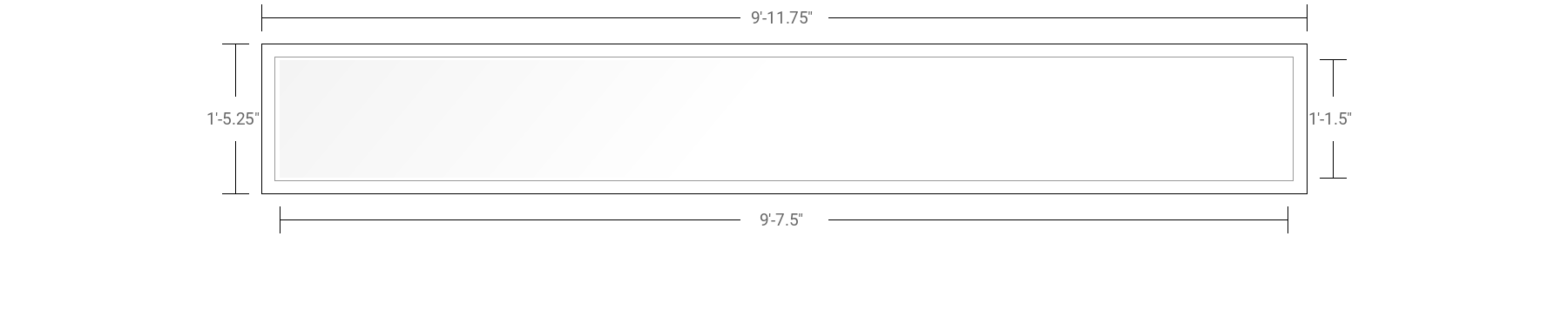 1.5' x 10' White Pan Formed Double Sign Face