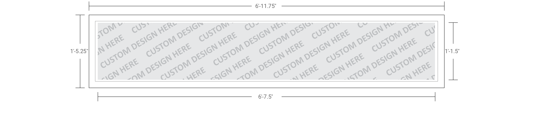 1.5' x 7' Digital Print Pan Formed Single Sign Face