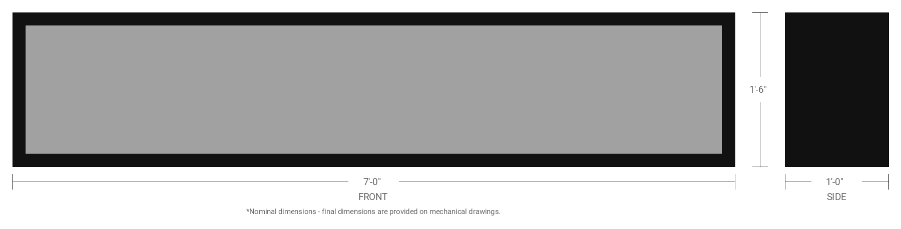 1.5' x 7' Single Sided Aluminum Sign Cabinet with 12" Extrusion