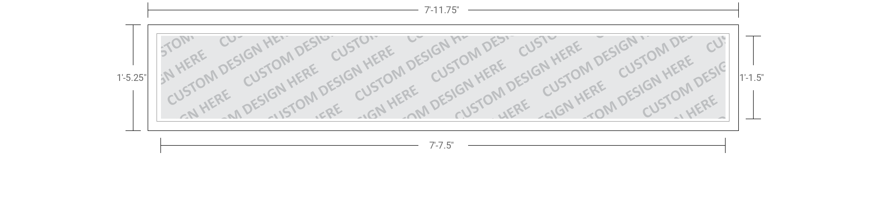 1.5' x 8' Digital Print Pan Formed Single Sign Face