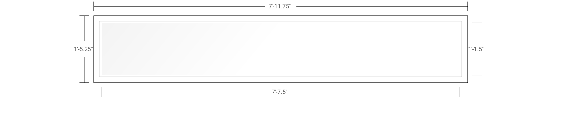 1.5' x 8' White Pan Formed Double Sign Face