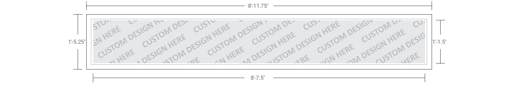 1.5' x 9' Digital Print Pan Formed Single Sign Face