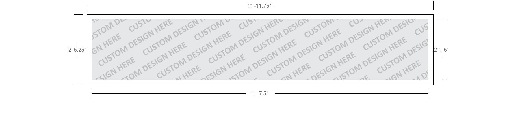 2.5' x 12' Digital Print Pan Formed Single Sign Face