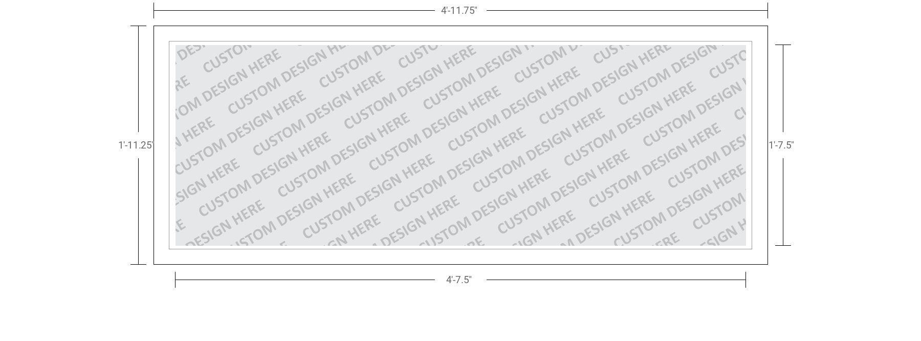 2' x 5' Digital Print Pan Formed Single Sign Face