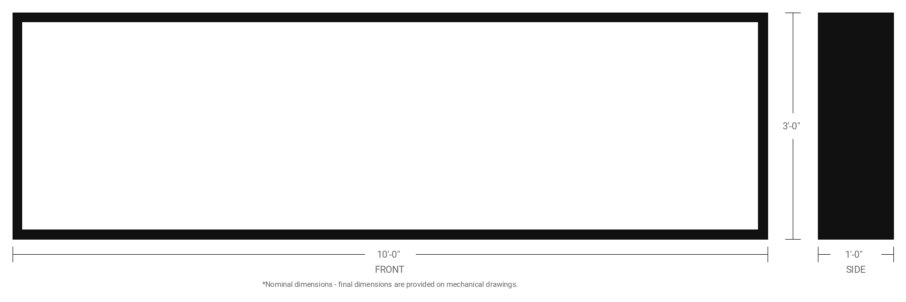 3' x 10' Double Sided Aluminum Sign Cabinet with 12" Extrusion