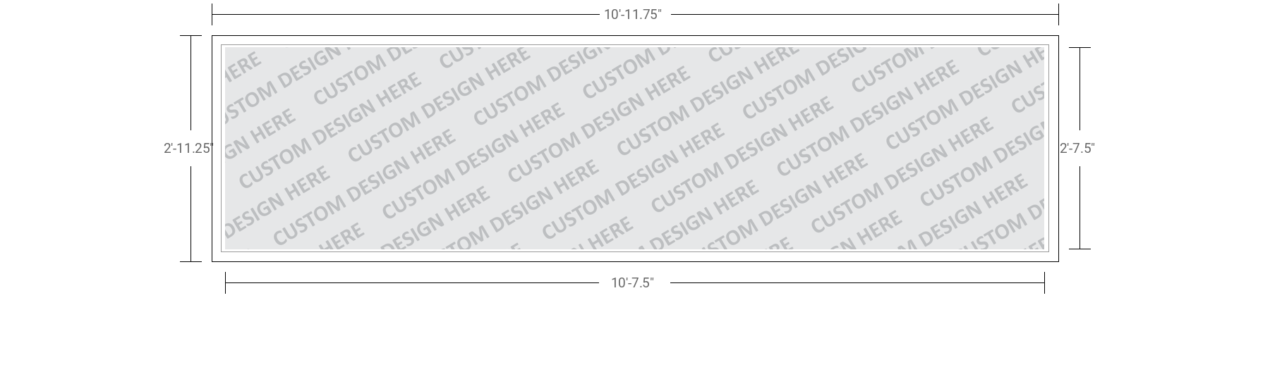 3' x 11' Digital Print Pan Formed Single Sign Face