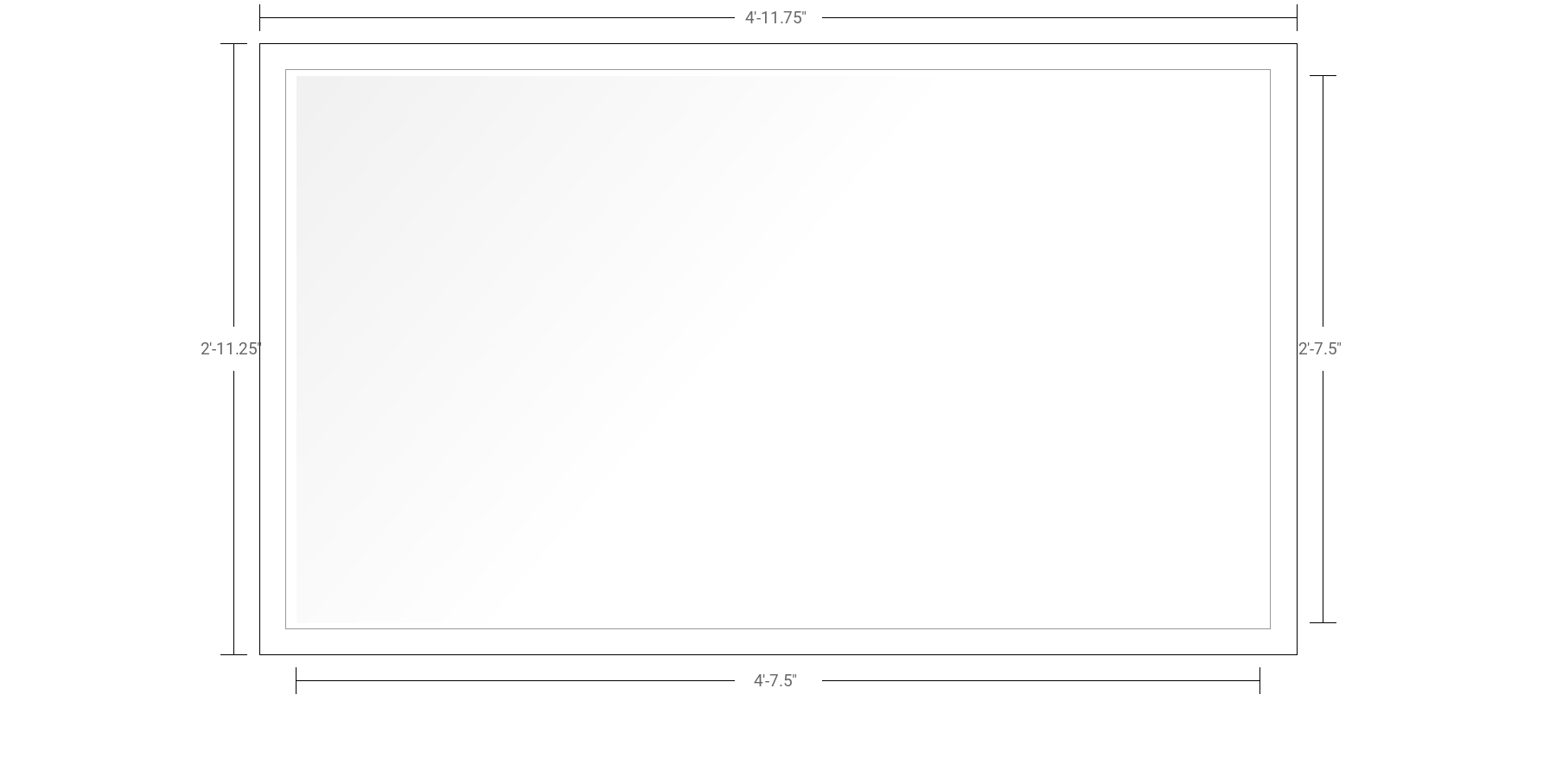 3' x 5' White Pan Formed Single Sign Face