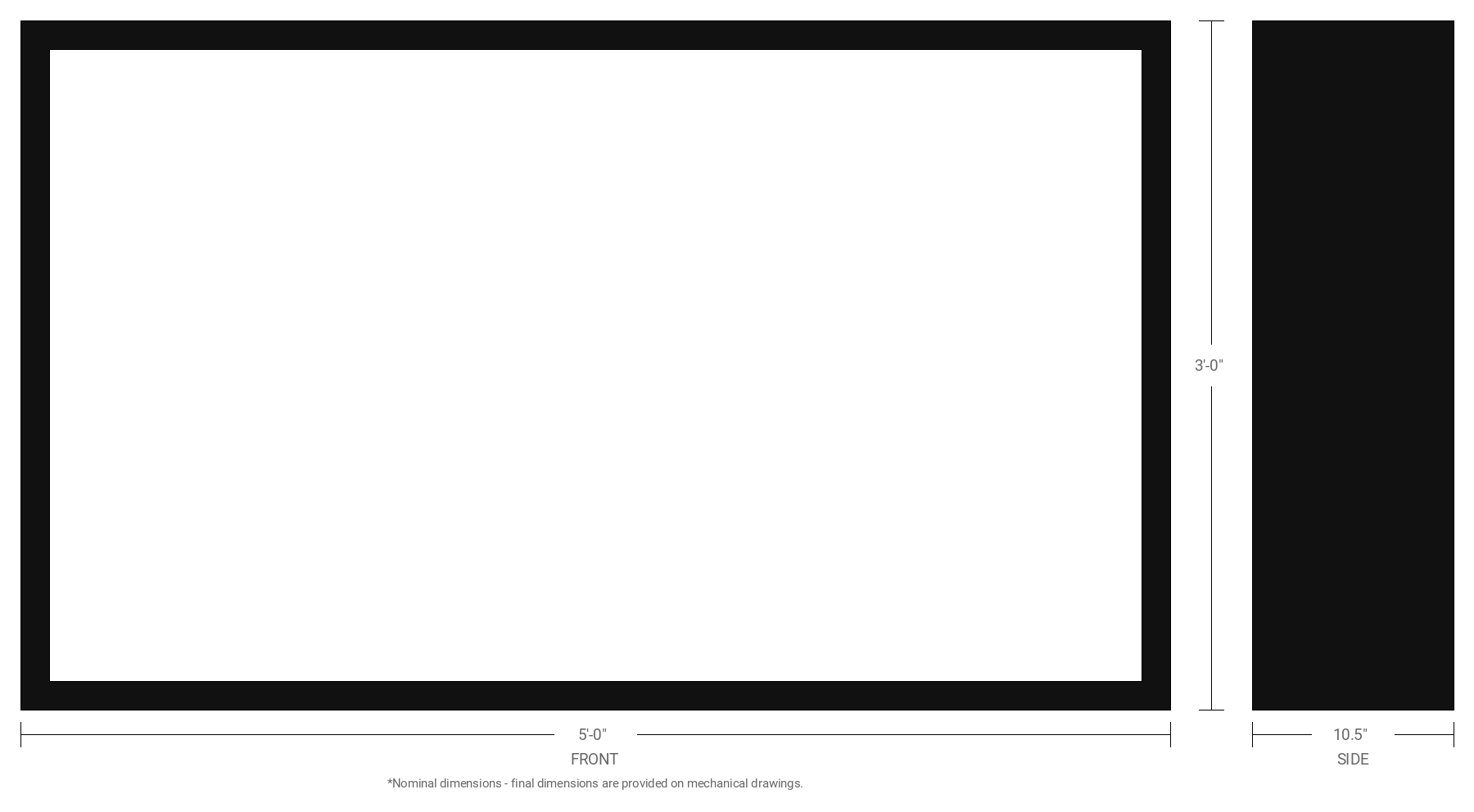3' x 5' Double Sided Aluminum Sign Cabinet with 10.5" Extrusion