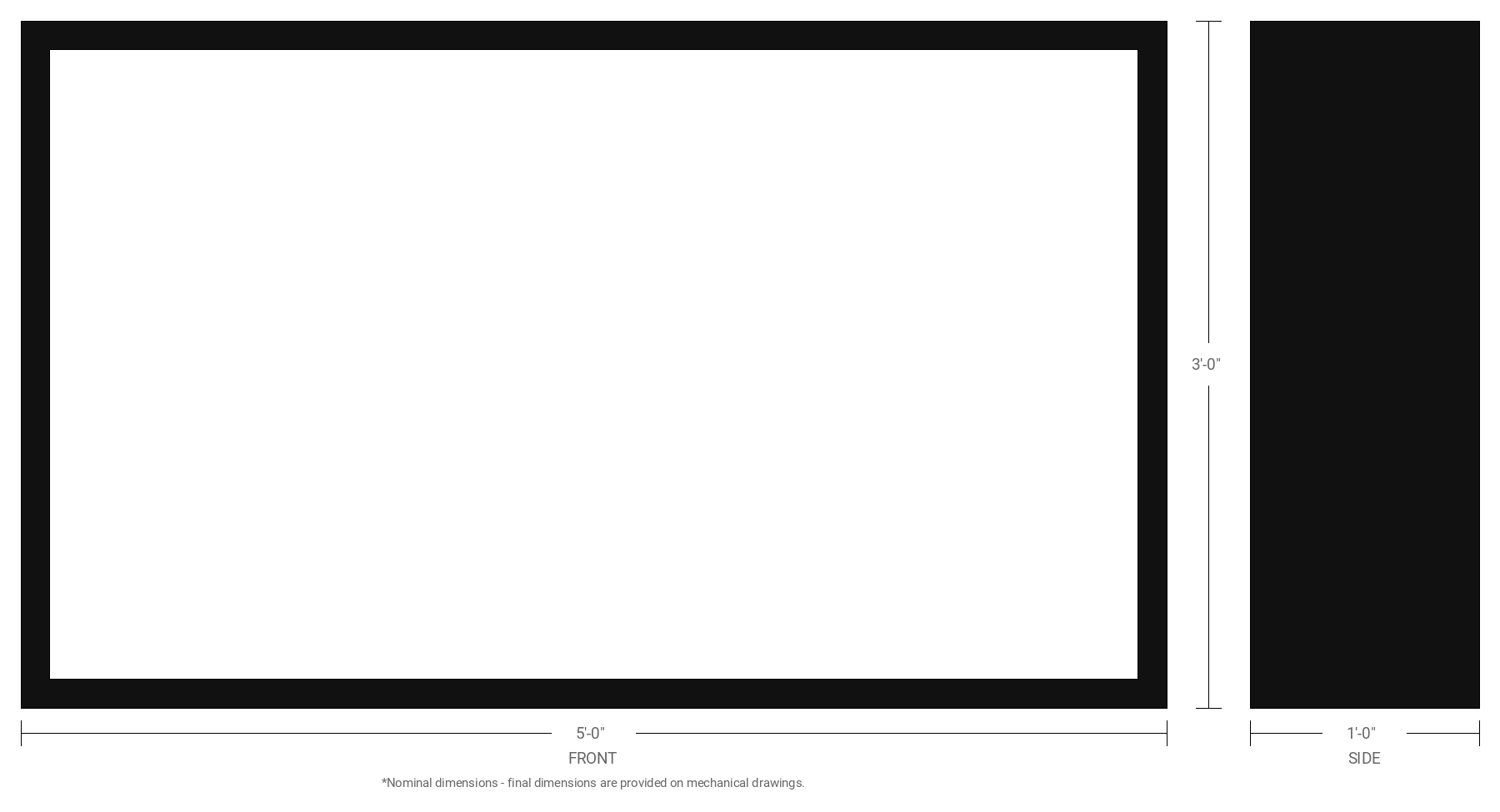 3' x 5' Double Sided Aluminum Sign Cabinet with 12" Extrusion
