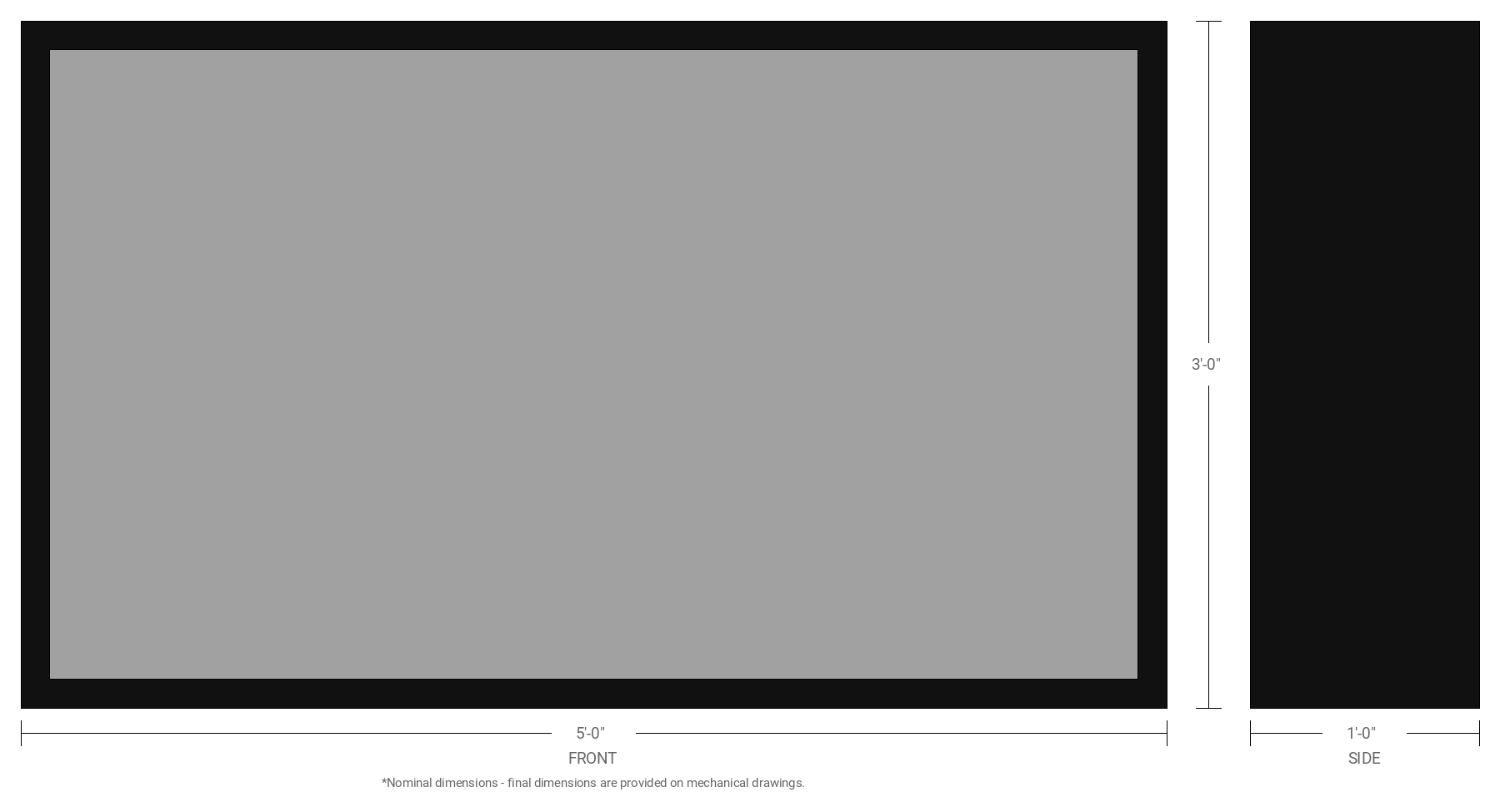 3' x 5' Single Sided Aluminum Sign Cabinet with 12" Extrusion