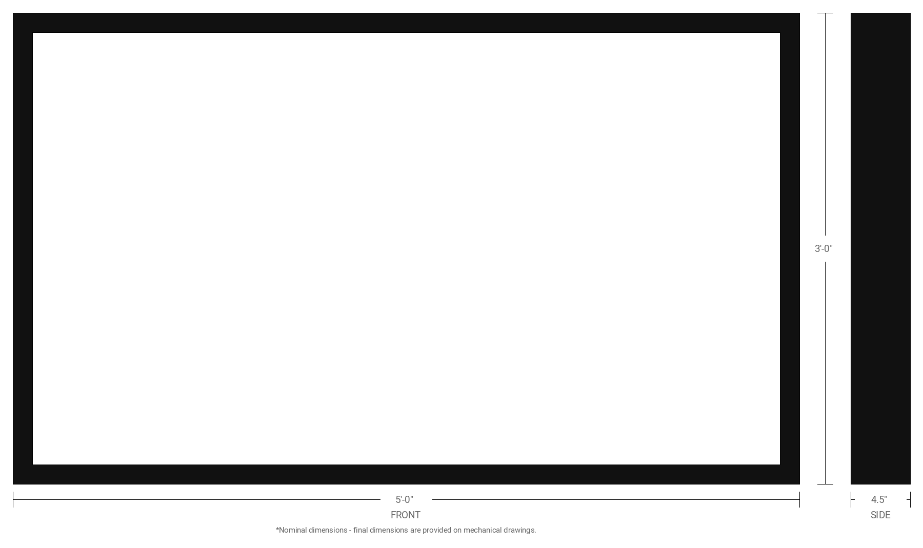 3' x 5' Double Sided Aluminum Sign Cabinet with 4.5" Extrusion