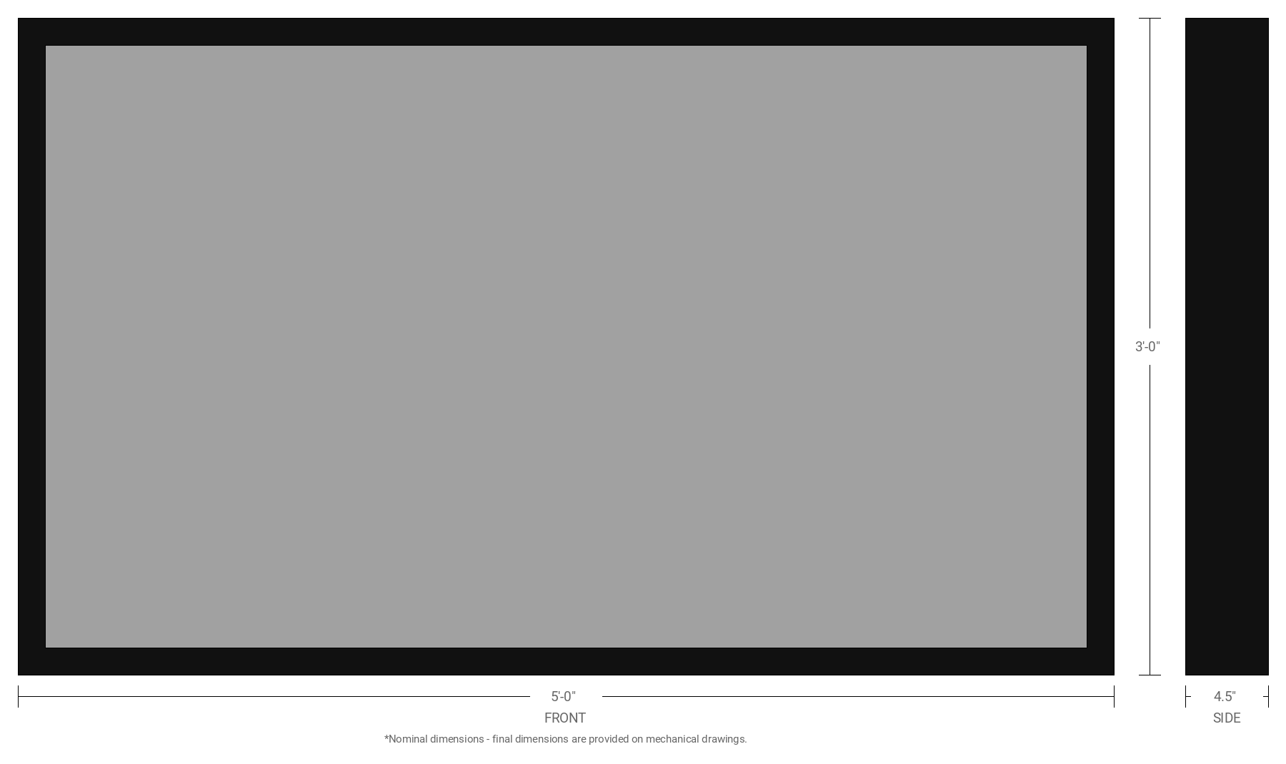 3' x 5' Single Sided Aluminum Sign Cabinet with 4.5" Extrusion