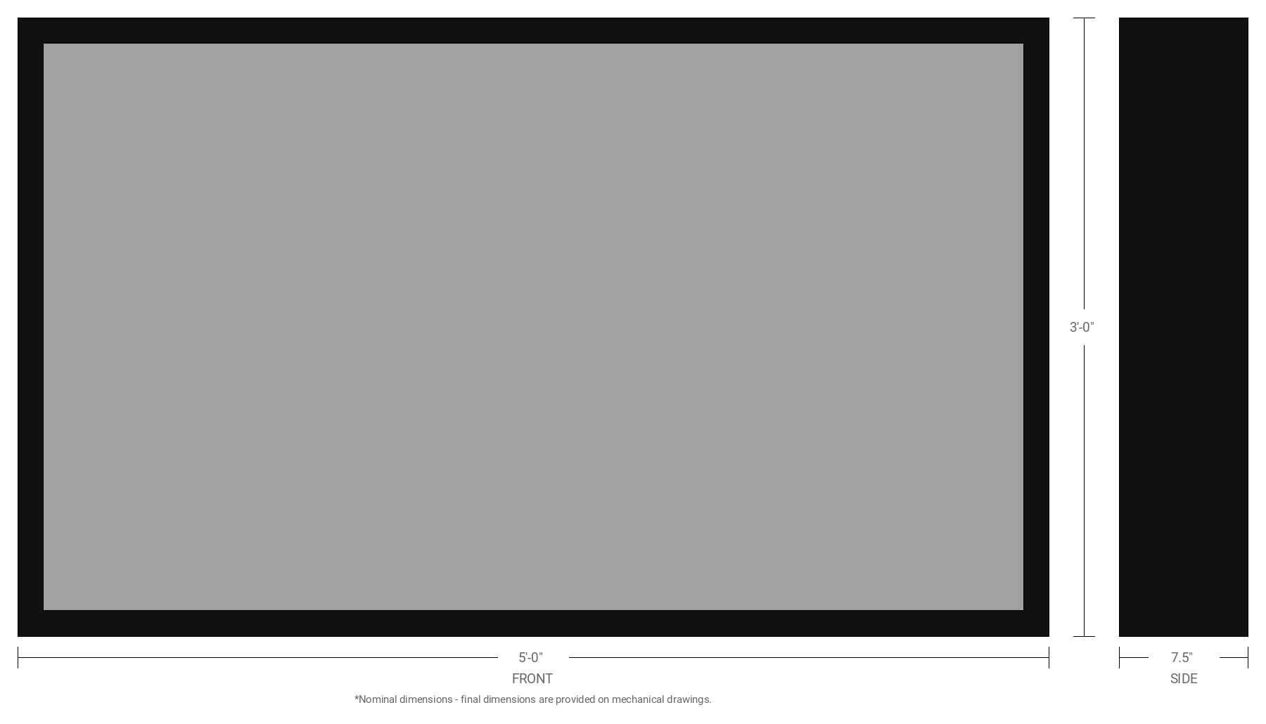 3' x 5' Single Sided Aluminum Sign Cabinet with 7.5" Extrusion