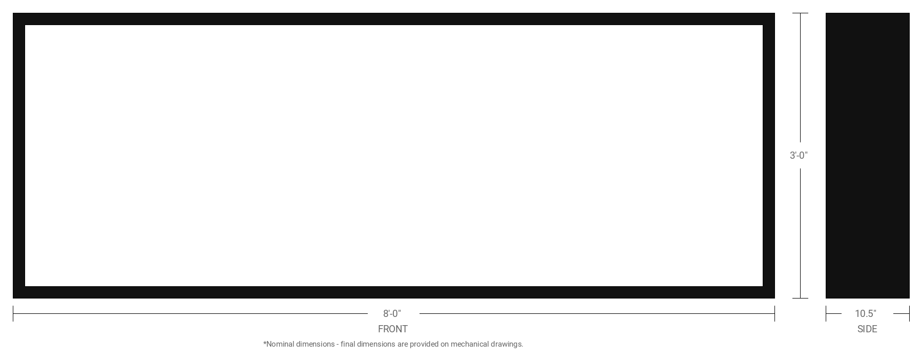 3' x 8' Double Sided Aluminum Sign Cabinet with 10.5" Extrusion