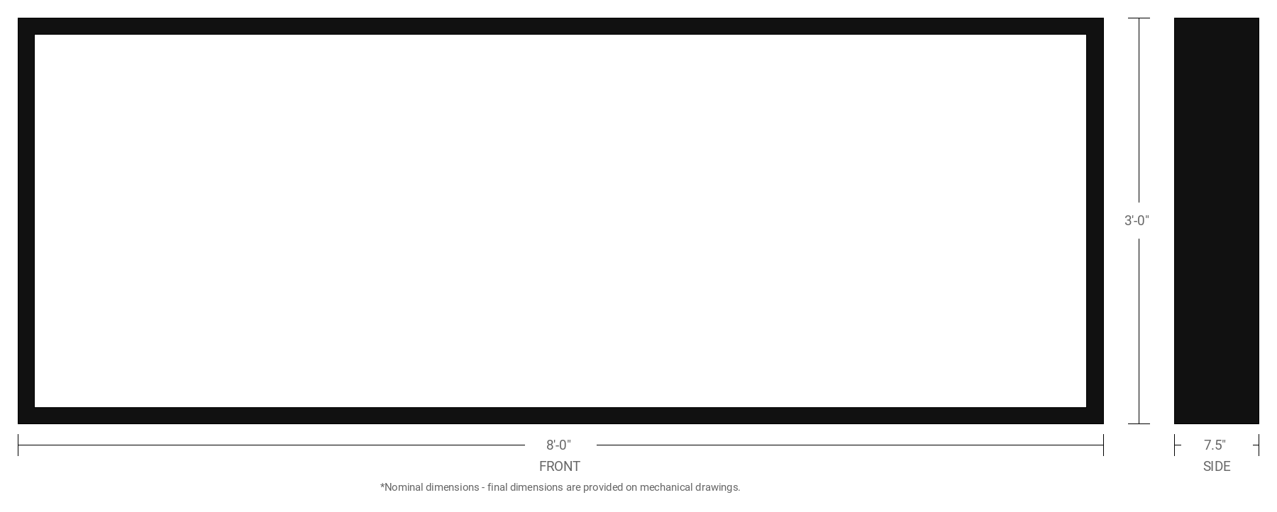 3' x 8' Double Sided Aluminum Sign Cabinet with 7.5" Extrusion