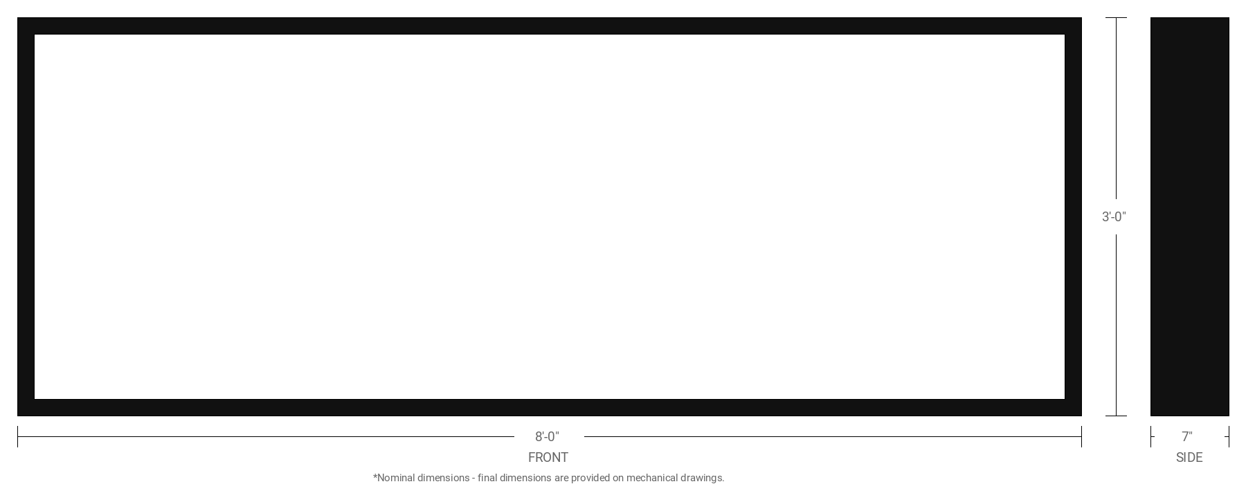 3' x 8' Double Sided Aluminum Sign Cabinet with 7" Extrusion