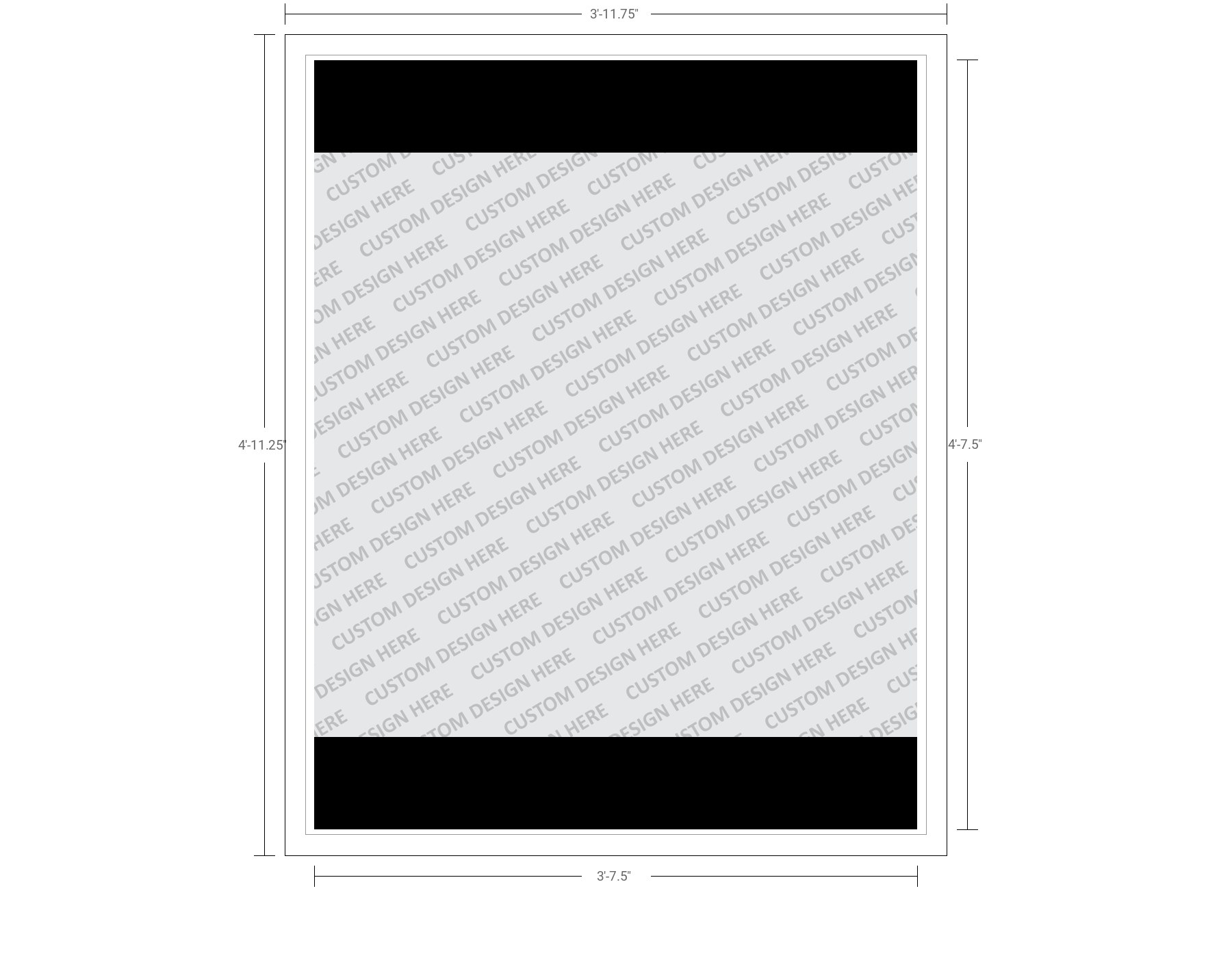 5' x 4' Digital Print Pan Formed Single Sign Face