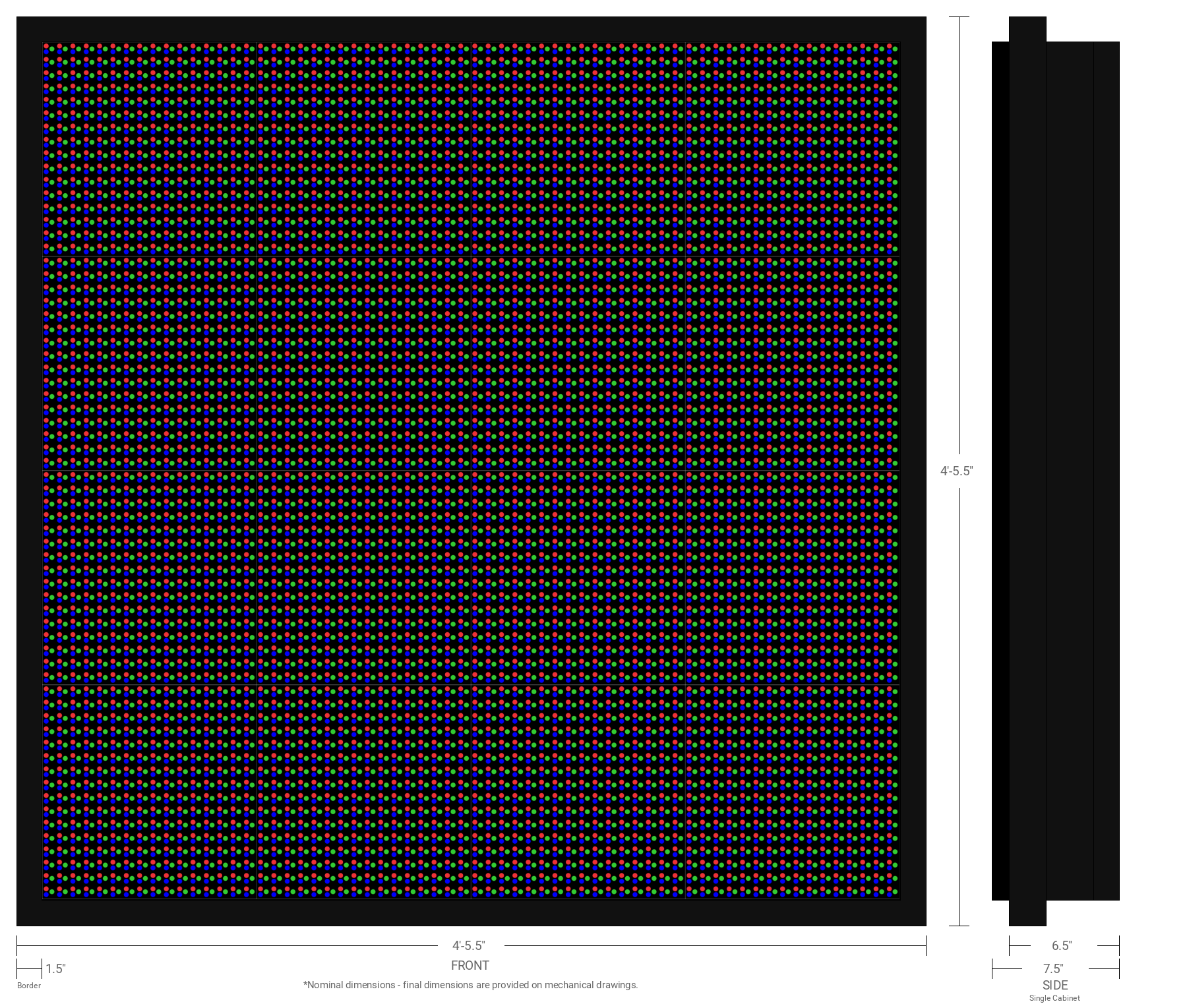 Aurora 20mm 64x64 Double Sided Full Color LED Display