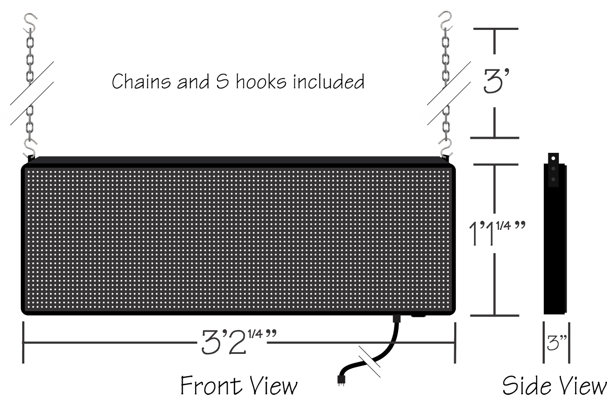 Window LED Sign Size